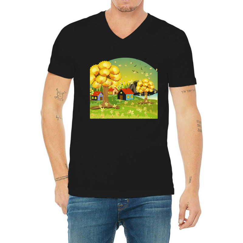 Autumn Season T Shirtautumn Town T Shirt V-neck Tee | Artistshot