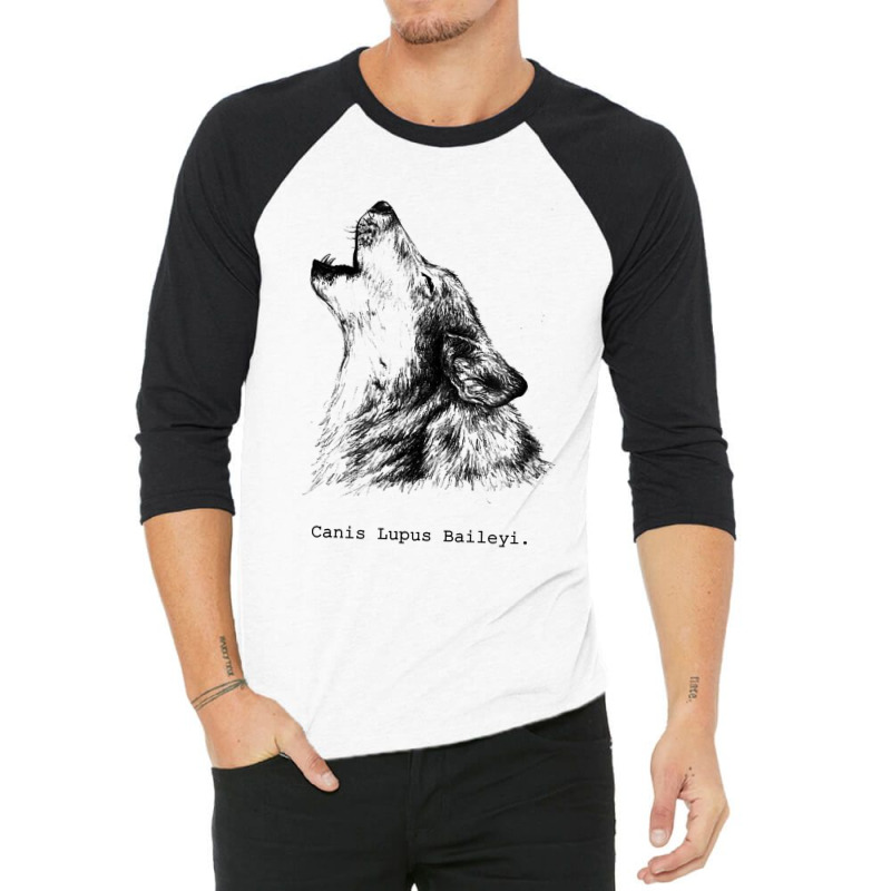 Howling Wolf Lobo Aullando Sketchy Gift Dogs & Nature Lovers T Shirt 3/4 Sleeve Shirt by rillanerby | Artistshot