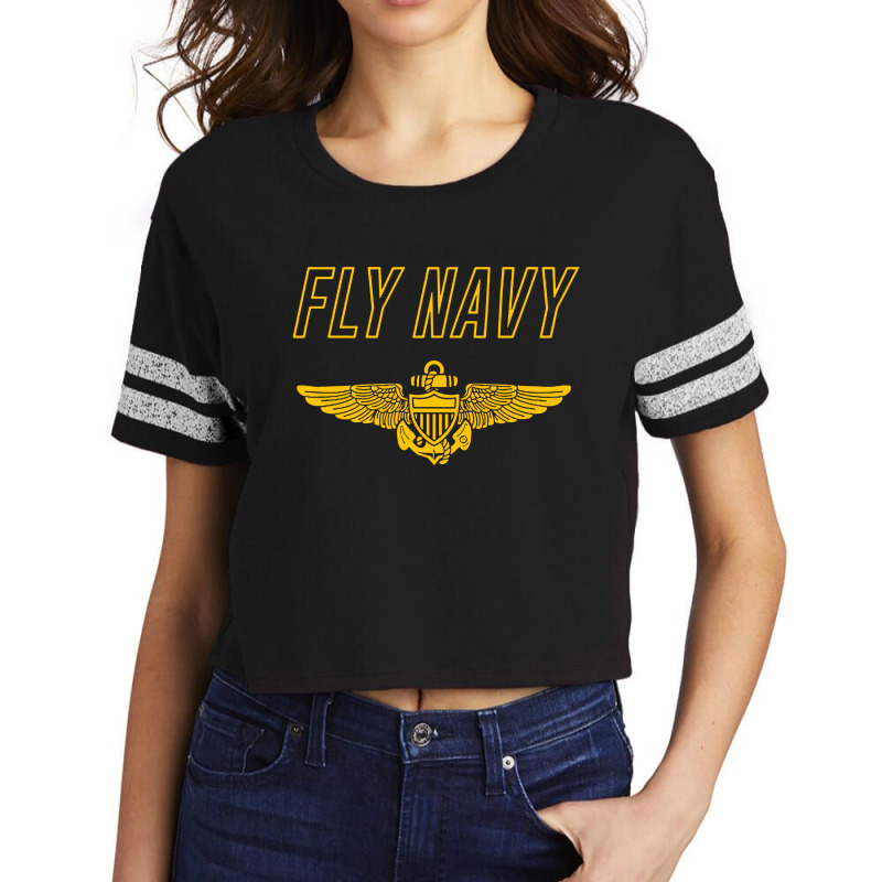 Fly Navy Scorecard Crop Tee by Brigadir | Artistshot