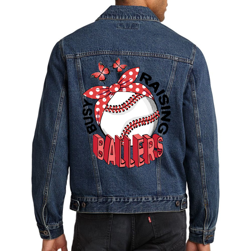 Baseball T Shirtbaseball   Busy Raising Ballers T Shirt Men Denim Jacket | Artistshot