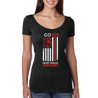 Go Red Heart Disease Support Heart Disease Awareness Gifts Women's Triblend Scoop T-shirt | Artistshot