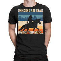 Bigfoot Gift T Shirtbigfoot Riding A Unicorn T Shirt T-shirt | Artistshot