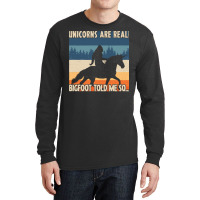 Bigfoot Gift T Shirtbigfoot Riding A Unicorn T Shirt Long Sleeve Shirts | Artistshot