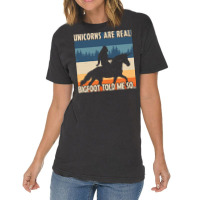 Bigfoot Gift T Shirtbigfoot Riding A Unicorn T Shirt Vintage T-shirt | Artistshot