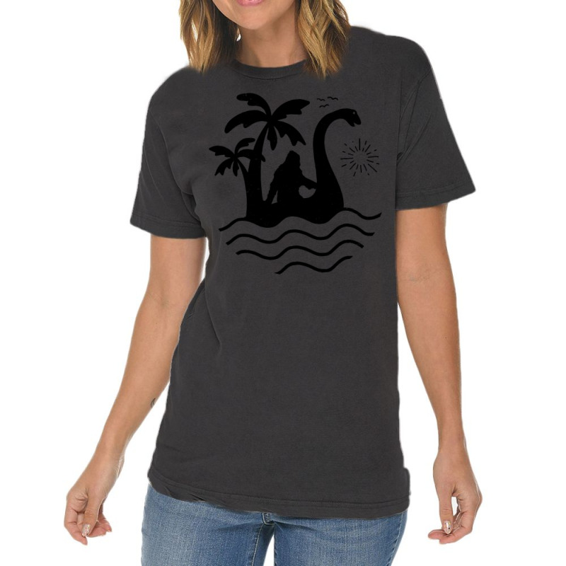 Bigfoot Loch Ness Monster T Shirtbigfoot Riding Loch Ness Monster T Sh Vintage T-shirt | Artistshot