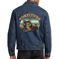 Tortitude Cat Torties Are Feisty Tortoiseshell Kitty Shirt Men Denim Jacket | Artistshot