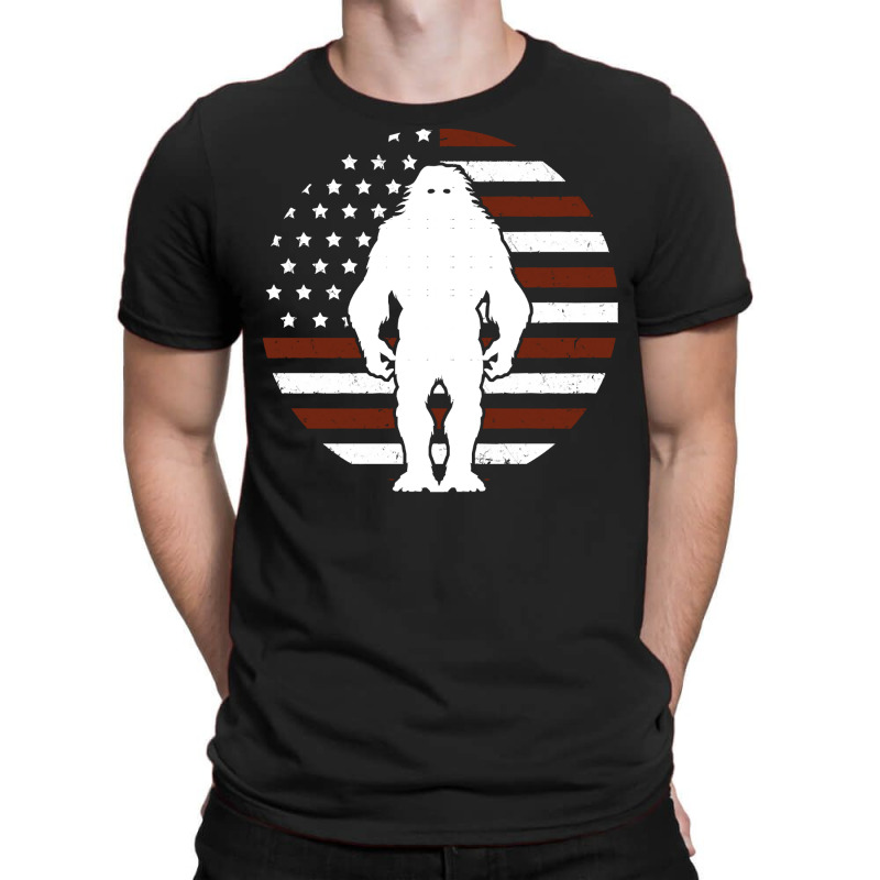 Bigfoot T Shirtbigfoot American Flag Flag 4th Of July T Shirt T-shirt | Artistshot