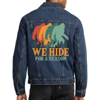 Bigfoot T Shirtbigfoot Retro Vintage   We Hide For A Reason T Shirt Men Denim Jacket | Artistshot