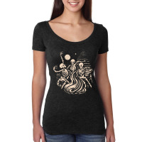 Halloween T  Shirt Skeletons Dancing Around A Fire Under The Moon T  S Women's Triblend Scoop T-shirt | Artistshot