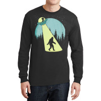 Bigfoot T Shirtbigfoot Ufo Abduction Full Moon T Shirt Long Sleeve Shirts | Artistshot