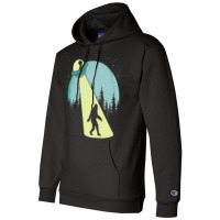 Bigfoot T Shirtbigfoot Ufo Abduction Full Moon T Shirt Champion Hoodie | Artistshot