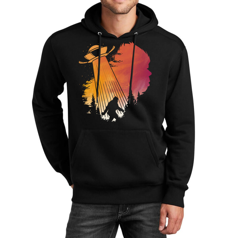 Bigfoot T Shirtbigfoot Ufo Abduction Silhouette T Shirt Unisex Hoodie | Artistshot