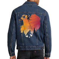 Bigfoot T Shirtbigfoot Ufo Abduction Silhouette T Shirt Men Denim Jacket | Artistshot