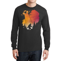 Bigfoot T Shirtbigfoot Ufo Abduction Silhouette T Shirt Long Sleeve Shirts | Artistshot