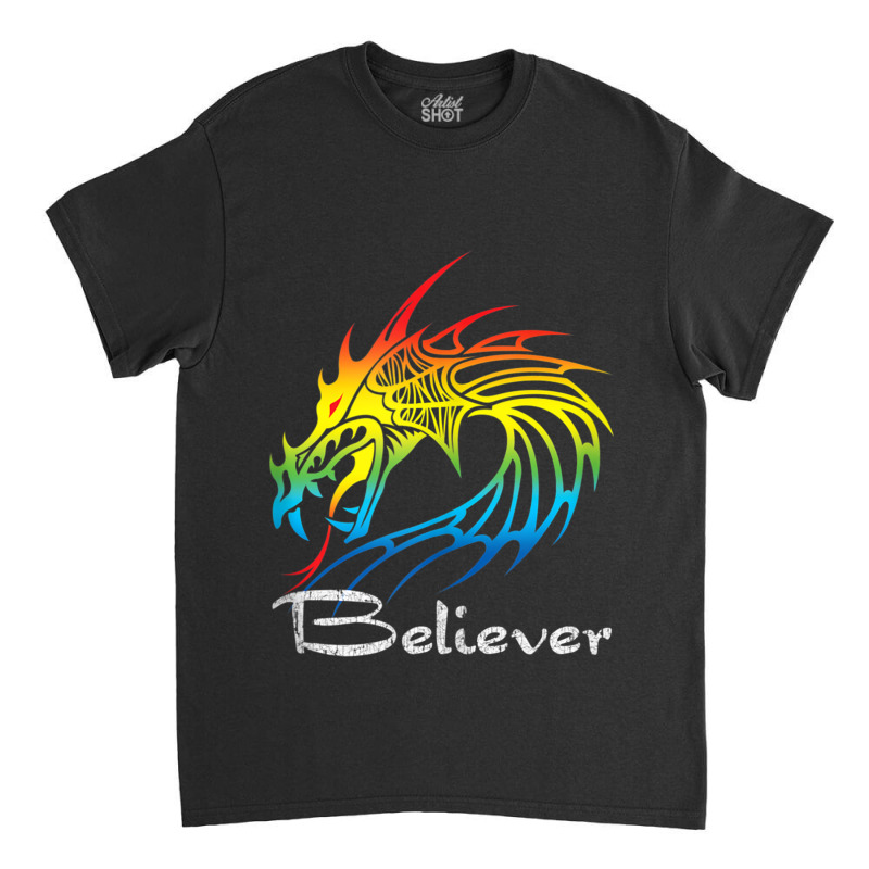 Dragon Believer Imagine This Gift For Dragon Fans Animations Character Classic T-shirt by HailieDesign | Artistshot