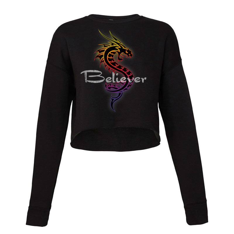 Dragon Believer Imagine This Gift For Dragon Fans Character Animae Cropped Sweater by HailieDesign | Artistshot