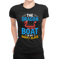 Dragon Boat Racing Festival Paddle Chinese Boating Design Character Ladies Fitted T-shirt | Artistshot