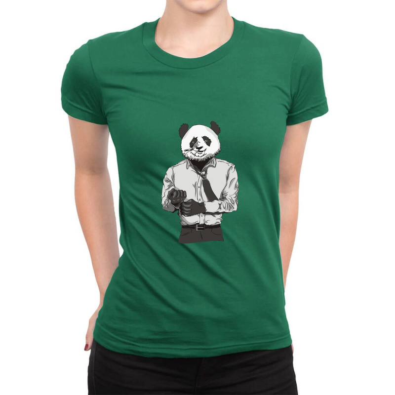 The Angry Panda Ladies Fitted T-Shirt by kincobandeng | Artistshot