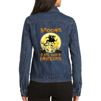 Halloween Costumes Witch Dragon Brooms Are For Amateurs Characters Car Ladies Denim Jacket | Artistshot