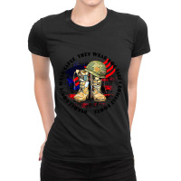 Veteran Us Flag July 4th Heroes Wear Combat Boots Patriotic 490 Ladies Fitted T-shirt | Artistshot