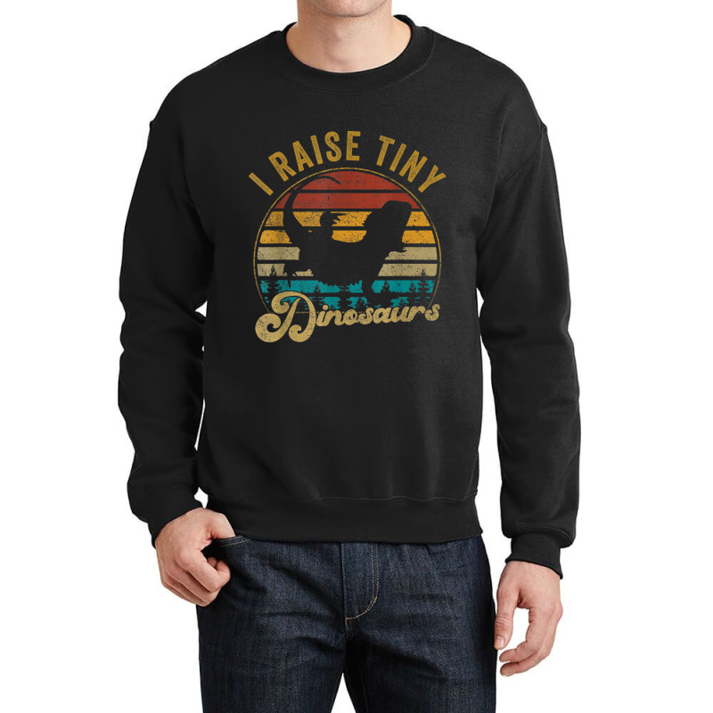 I Raise Tiny Dinosaur Funny Vintage Retro 70s Bearded Dragon Day Gift Crewneck Sweatshirt | Artistshot