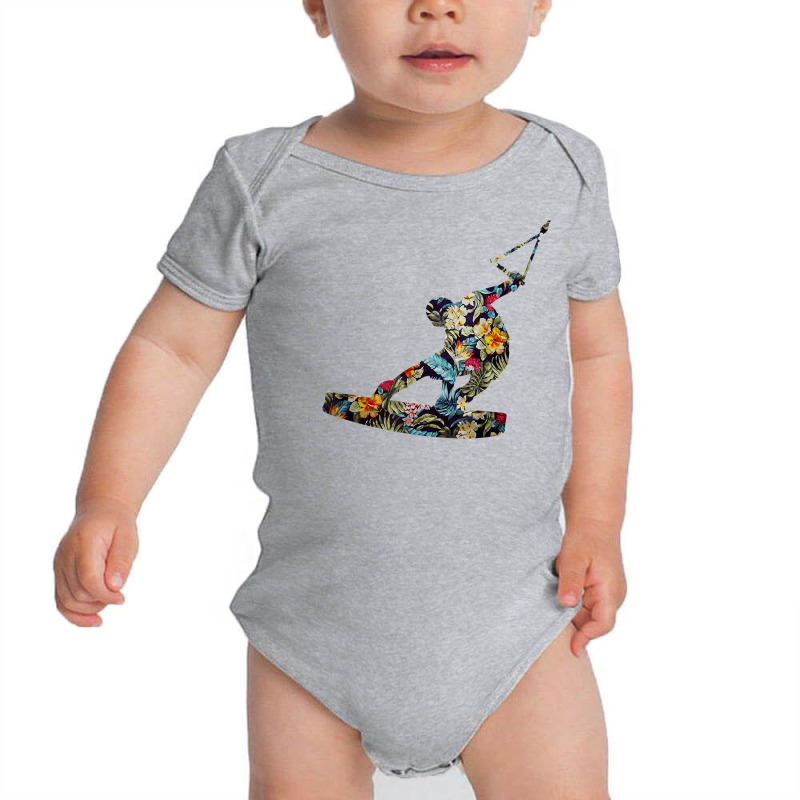 Wakeboard Usa Summertime Floral Wakeboarding T Shirt Baby Bodysuit | Artistshot