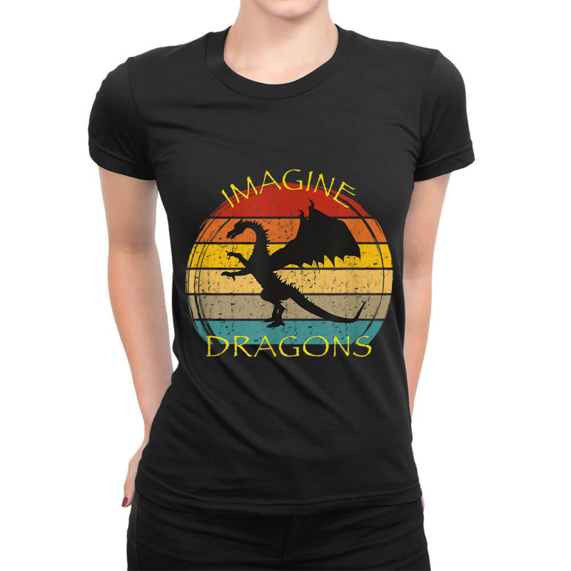 Imagine Magical And Mythical Fantasy Dragons Ii Lover Gifts Ladies Fitted T-Shirt by HailieDesign | Artistshot