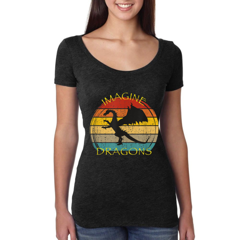 Imagine Magical And Mythical Fantasy Dragons Ii Lover Gifts Women's Triblend Scoop T-shirt by HailieDesign | Artistshot