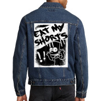 The Simpsons Bart Simpson Eat My Shorts Spray Paint Graffiti T Shirt Men Denim Jacket | Artistshot