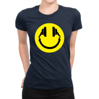 Smiley Headphones Ladies Fitted T-shirt | Artistshot