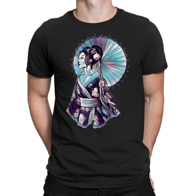 Japanese Geisha Parasol Pretty Tattoo Art Samurai Women Men T-Shirt by HailieDesign | Artistshot