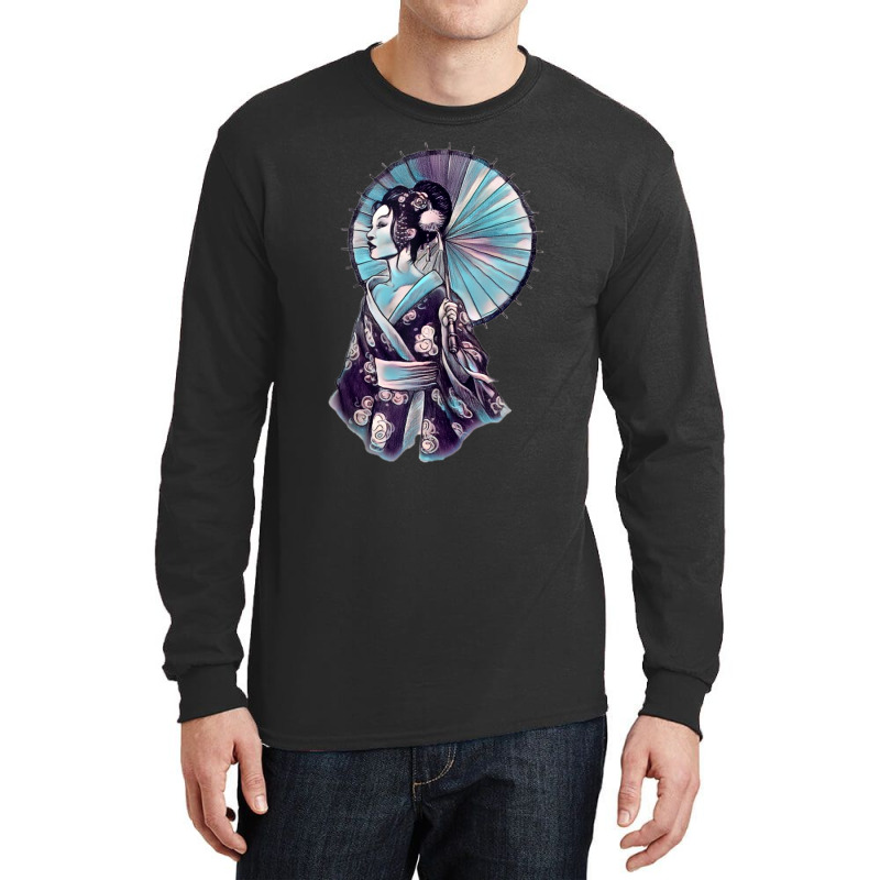 Japanese Geisha Parasol Pretty Tattoo Art Samurai Women Men Long Sleeve Shirts by HailieDesign | Artistshot