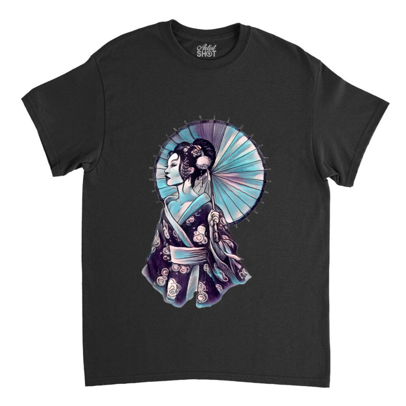 Japanese Geisha Parasol Pretty Tattoo Art Samurai Women Men Classic T-shirt by HailieDesign | Artistshot