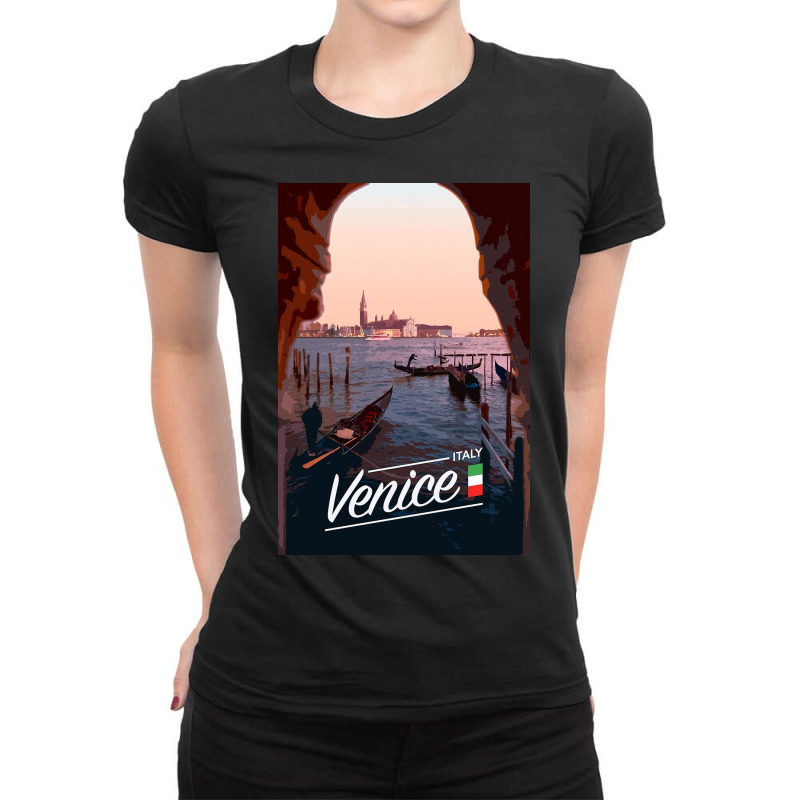 Venice Poster Ladies Fitted T-Shirt by Willie S | Artistshot