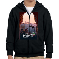 Venice Poster Youth Zipper Hoodie | Artistshot