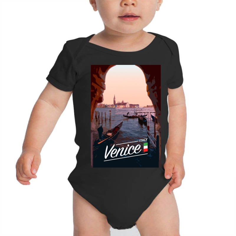 Venice Poster Baby Bodysuit by Willie S | Artistshot