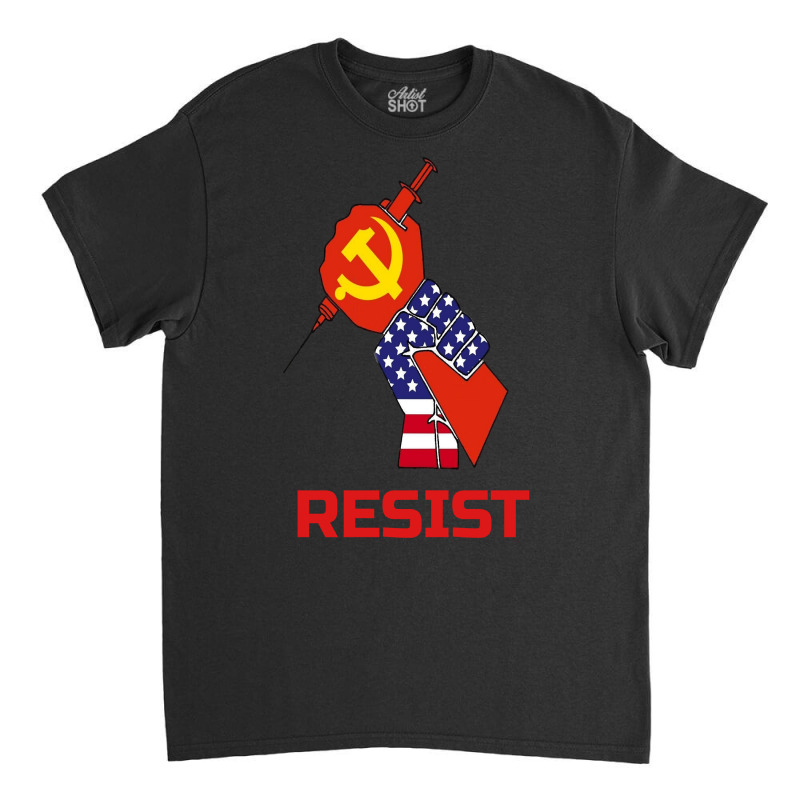 Resist Anti Vaccine Mandates And Communisum Long Sleeve T Shirt Classic T-shirt by spakefnw | Artistshot