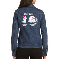 Funny Cat Meme Licking Cute Kitten T Shirt Ladies Denim Jacket | Artistshot