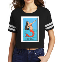 Womens La Mermaid Lottery Gift The Mermaid Card Mexican Lottery V Neck Scorecard Crop Tee | Artistshot