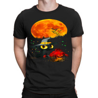 Black Cat Halloween Scary Pumpkins Full Moon Black Cat Lover 51 T-shirt | Artistshot