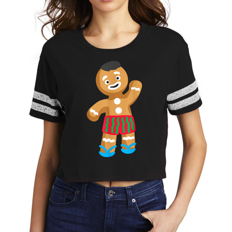 Gingerbread Man In Swimming Trunks  Christmas In July T Shirt Scorecard Crop Tee by CrespinoEllawyn | Artistshot