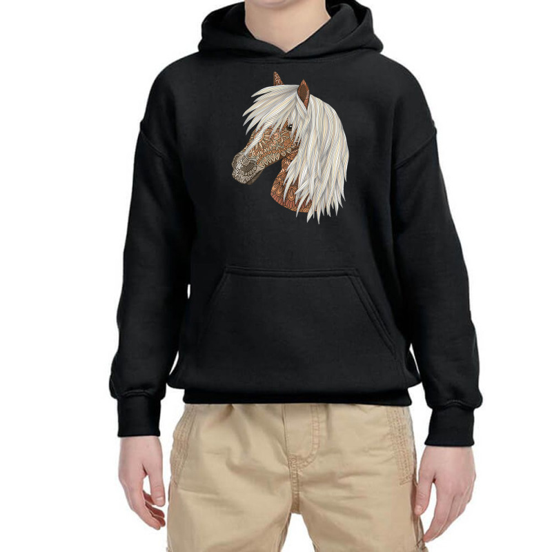 Haflinger Horse Portrait By Art Love Passion   Novelty Gift T Shirt Youth Hoodie | Artistshot