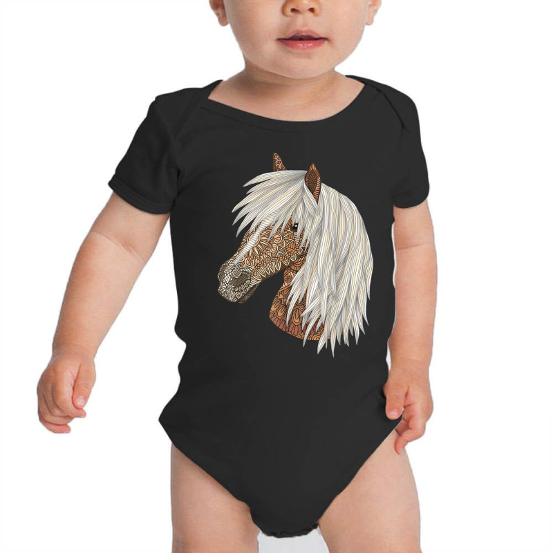 Haflinger Horse Portrait By Art Love Passion   Novelty Gift T Shirt Baby Bodysuit | Artistshot