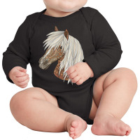 Haflinger Horse Portrait By Art Love Passion   Novelty Gift T Shirt Long Sleeve Baby Bodysuit | Artistshot