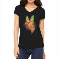 Phoenix Rising Watercolor Fantasy Mythical Mystic Funny Gift Women's V-neck T-shirt | Artistshot