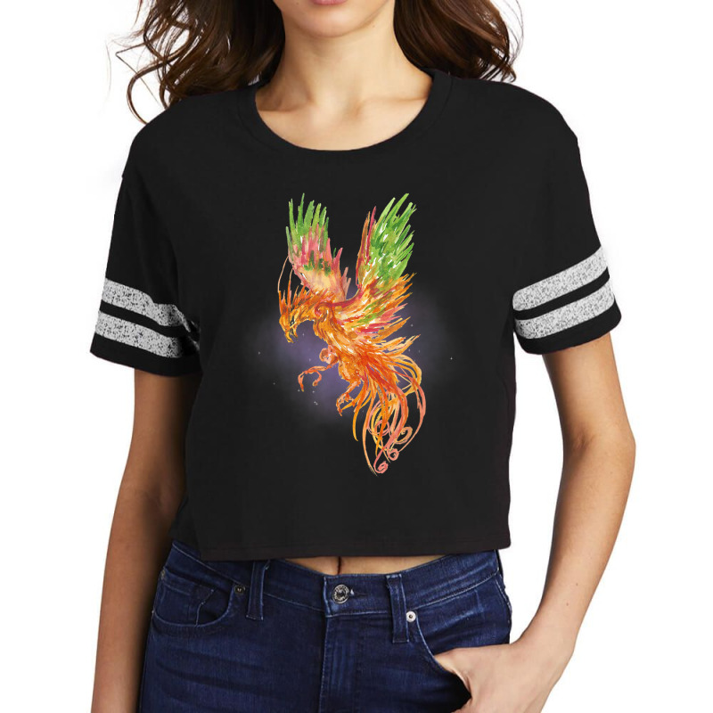 Phoenix Rising Watercolor Fantasy Mythical Mystic Funny Gift Scorecard Crop Tee by HailieDesign | Artistshot