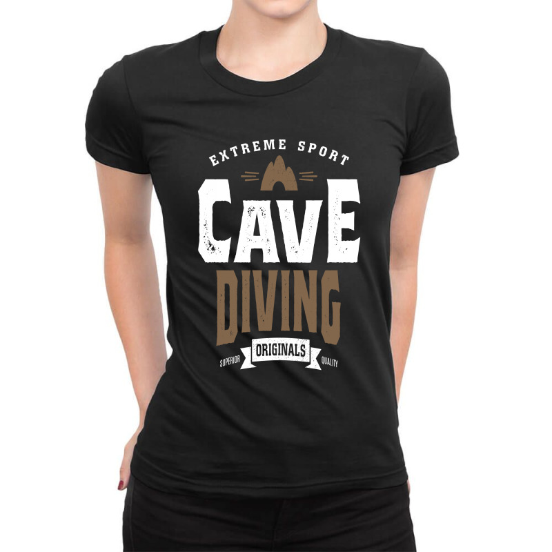 Cave Diving Art Ladies Fitted T-Shirt by cidolopez | Artistshot