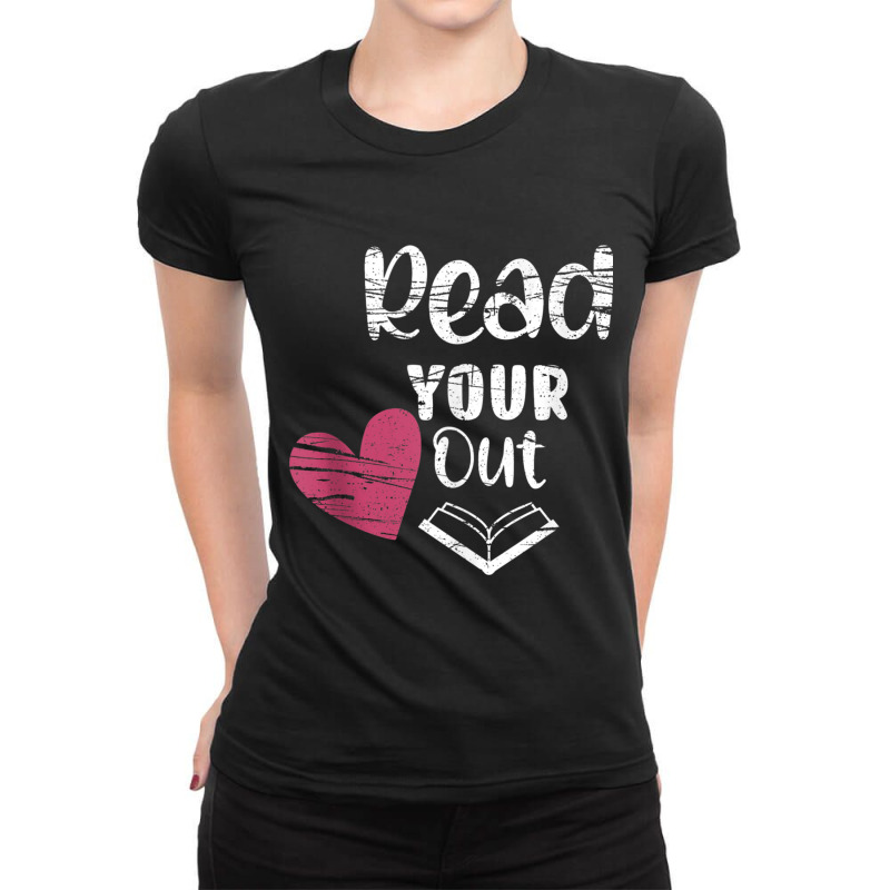 Read Your Heart Out Funny Book Lovers Character Animae Ladies Fitted T-Shirt by HailieDesign | Artistshot