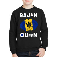 Womens Bajan Queen Shirt Barbados Flag Lips Barbadian Pride T Shirt Youth Sweatshirt | Artistshot