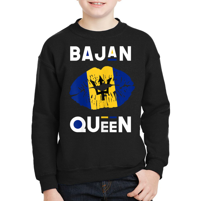 Womens Bajan Queen Shirt Barbados Flag Lips Barbadian Pride T Shirt Youth Sweatshirt by ToanJeiza | Artistshot